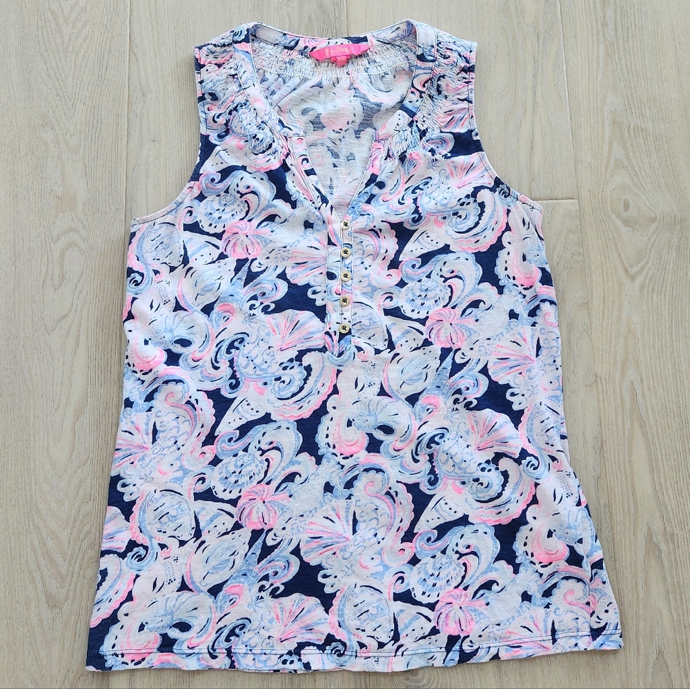 lilly Pulitzer Essie seashell print Paisley top